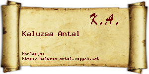 Kaluzsa Antal névjegykártya